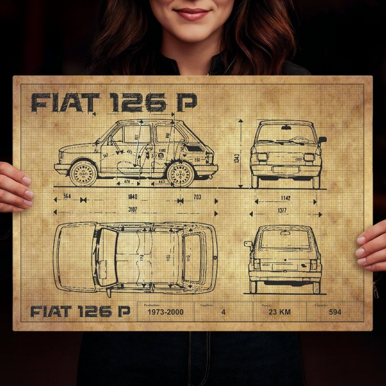 Fiat 126p drawing