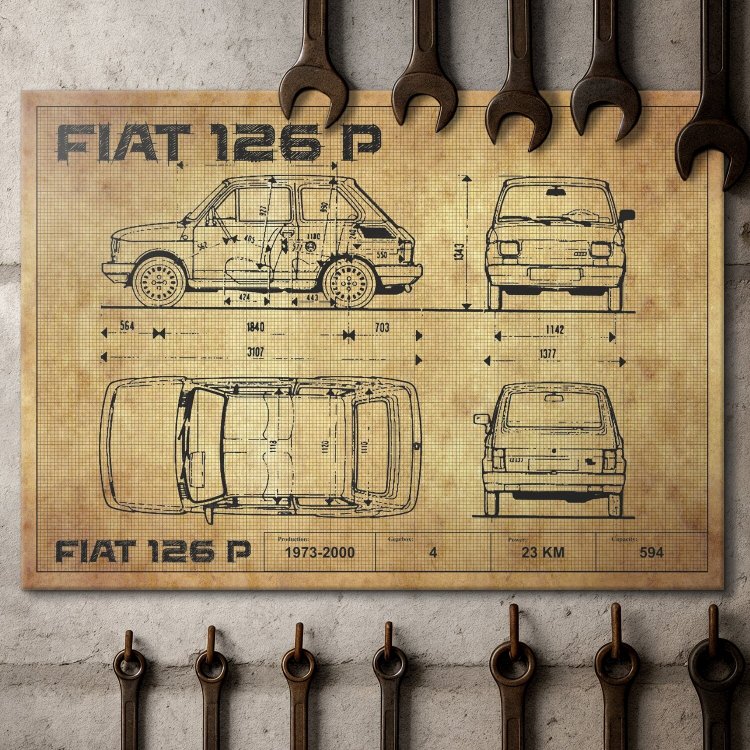 Fiat 126p drawing
