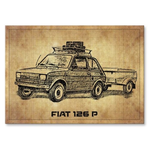 Fiat 126p z przyczepką