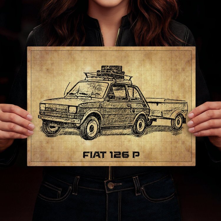 Fiat 126p z przyczepką